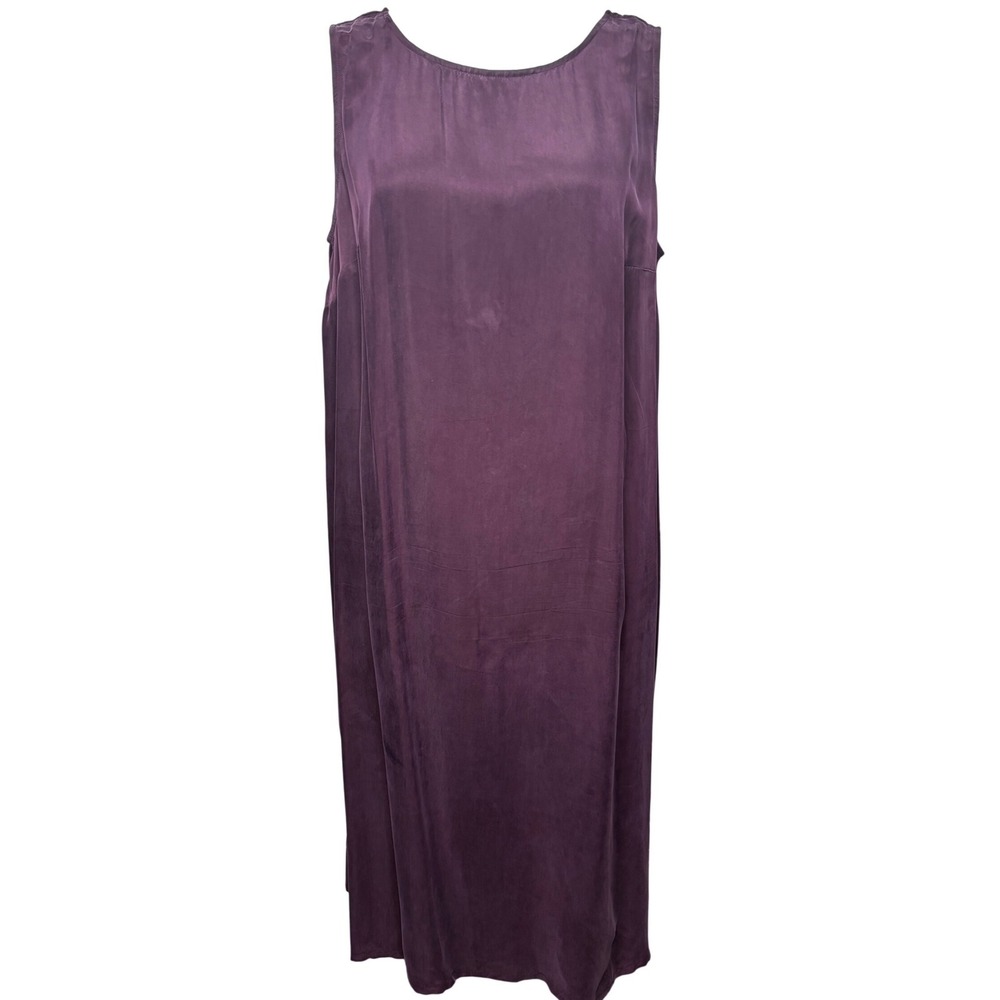 VTG 90s ELISABETH x LIZ CLAIBORNE Womens Purple Maxi Shift Dress 16 Lagenlook